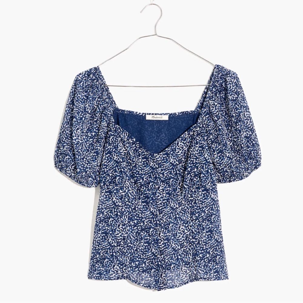 Madewell Sweetheart Top in Bengali Blockprint